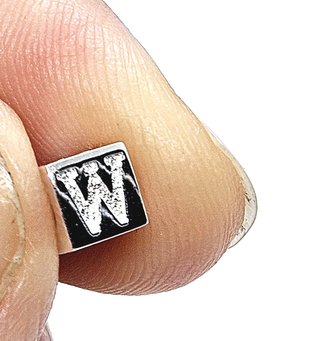 925 Sterling Silver Alphabet Cube Pendant Charm