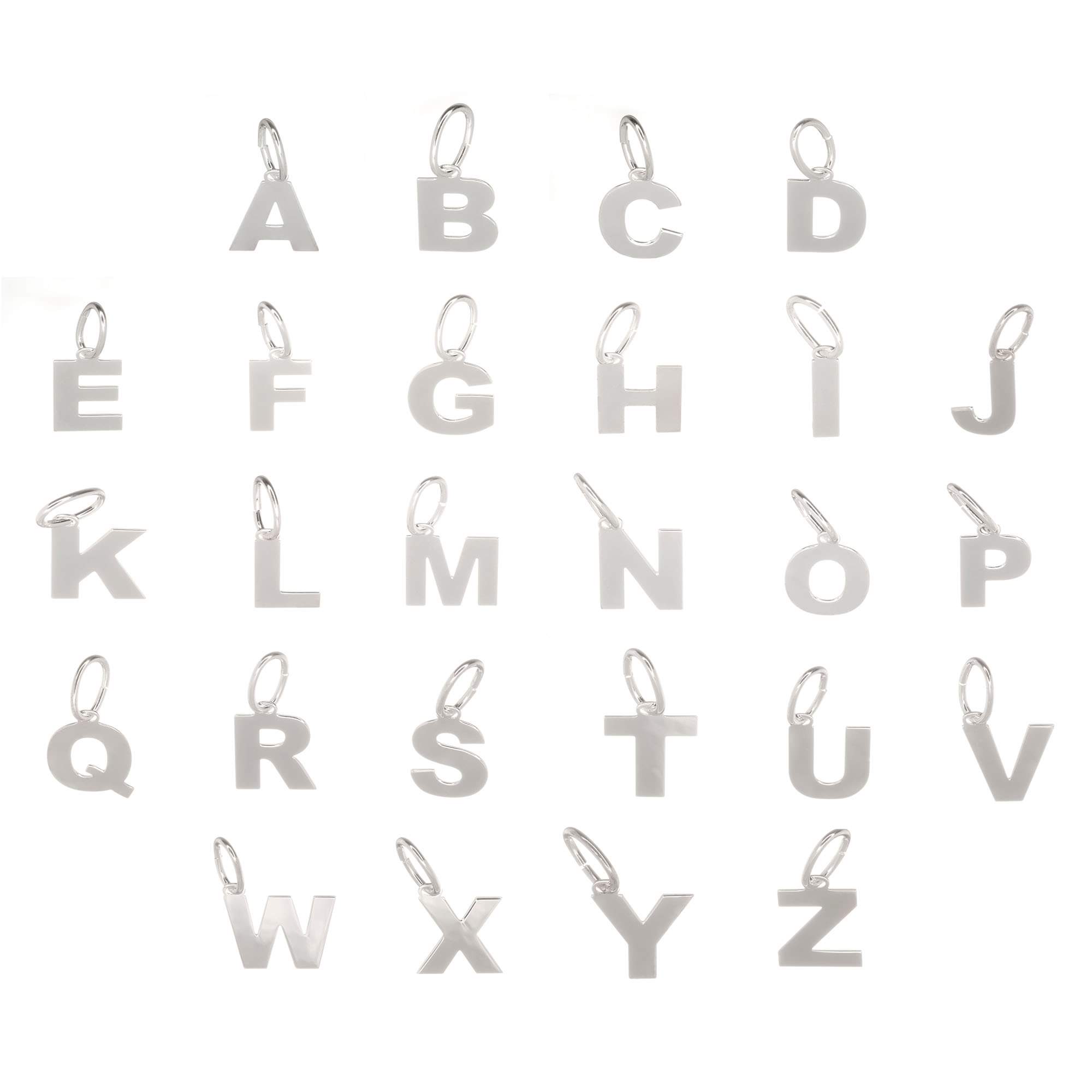 925 Sterling Silver Alphabet BOLD Initial Pendant Charm