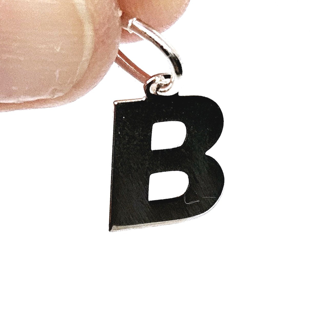 925 Sterling Silver Alphabet BOLD Initial Pendant Charm