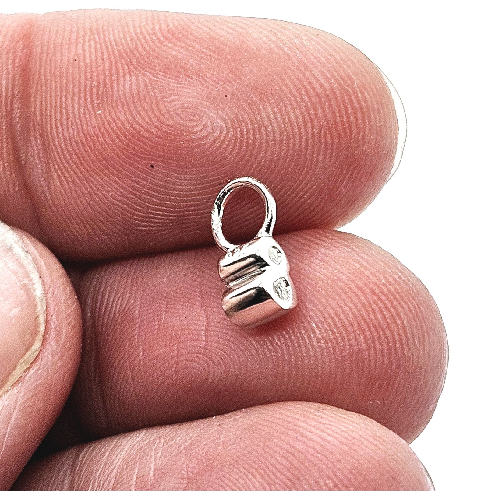 925 Sterling Silver Number Digit Pendant Charm