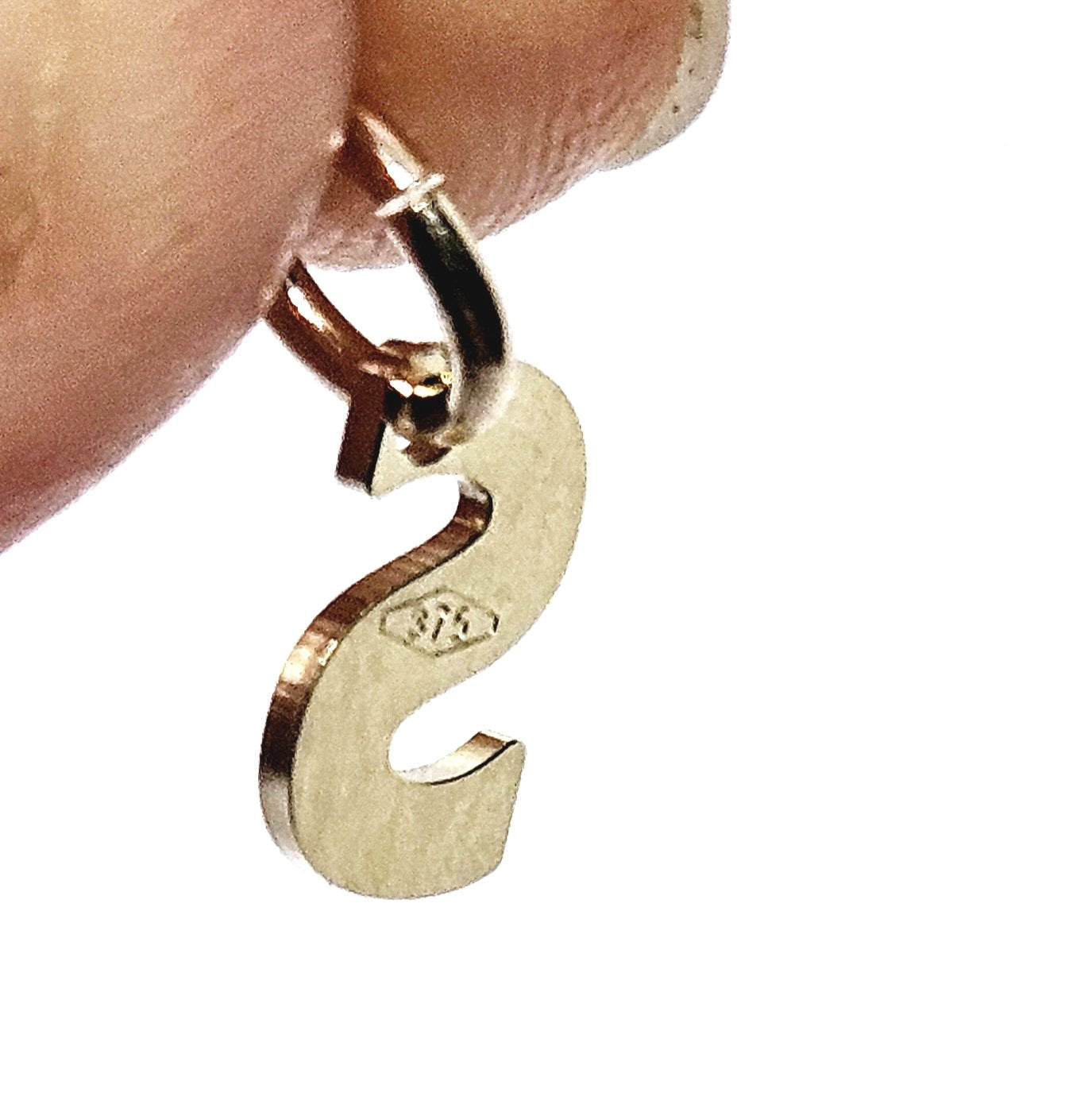 9ct Gold Alphabet Initial Charm Pendant - 14mm