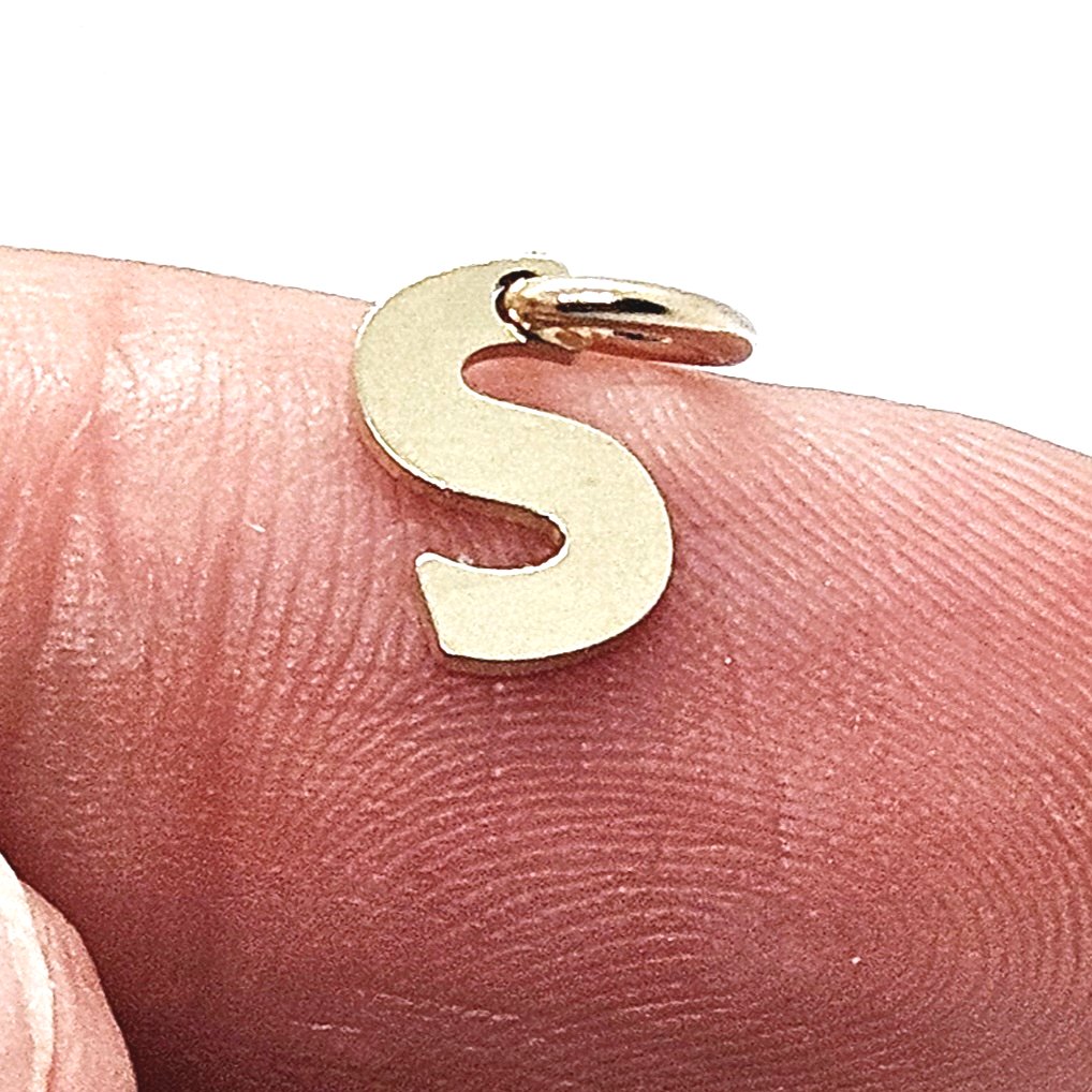9ct Gold Alphabet Initial Charm Pendant - 14mm