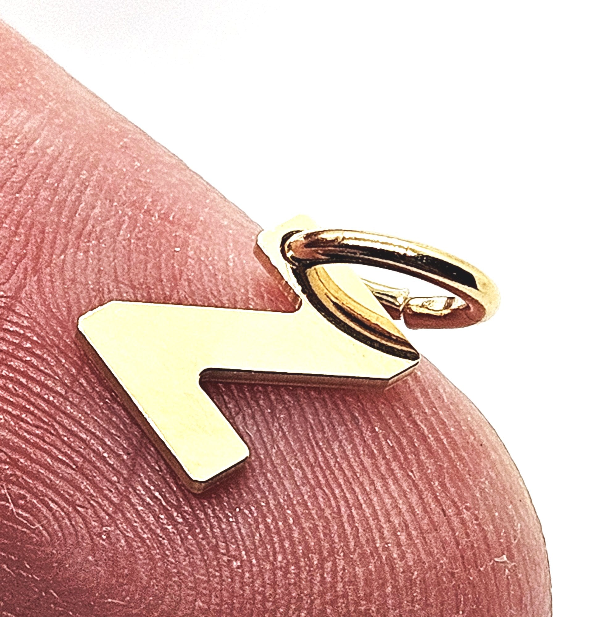 18ct Gold on 925 Sterling Silver Alphabet Initial Charm Pendant - 14mm