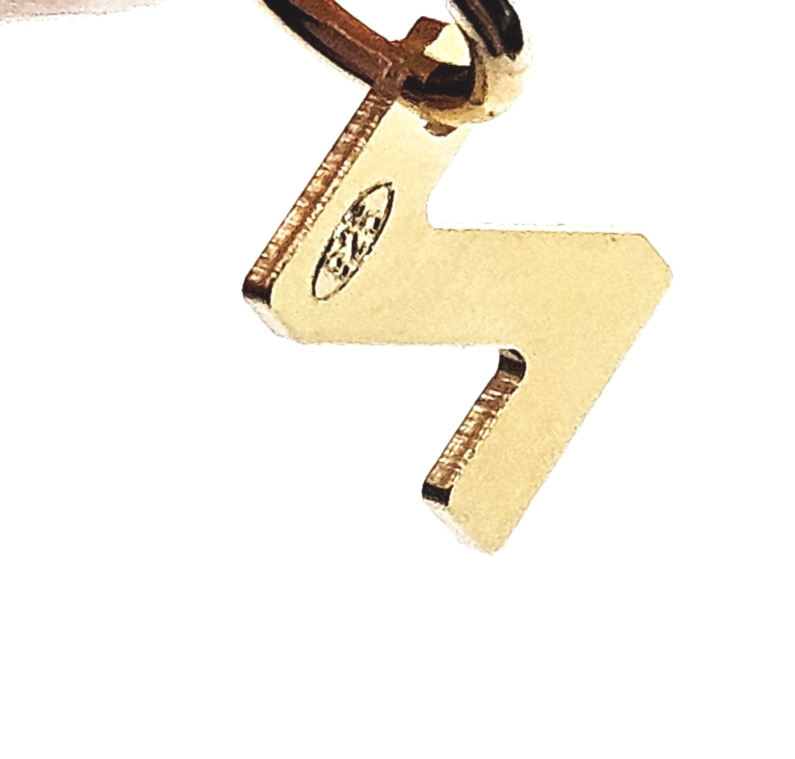 18ct Gold on 925 Sterling Silver Alphabet Initial Charm Pendant - 14mm
