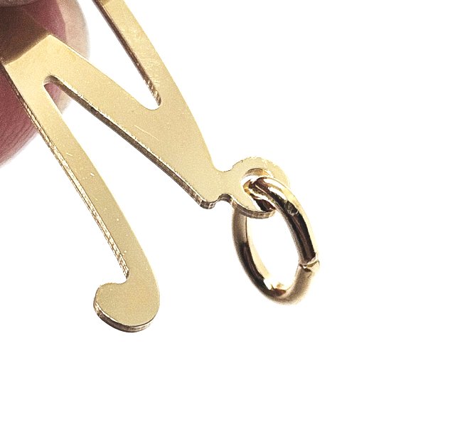18ct Gold on 925 Sterling Silver Alphabet Initial Letter Large Script Pendant Charm