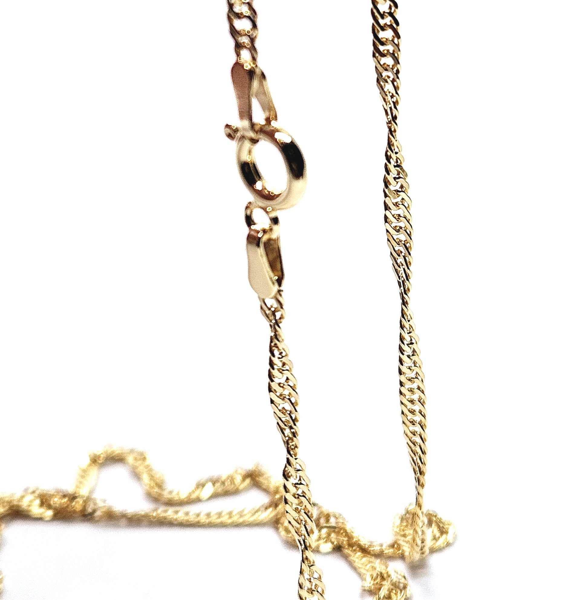18ct Gold on 925 STS Twisted Singapore Chain