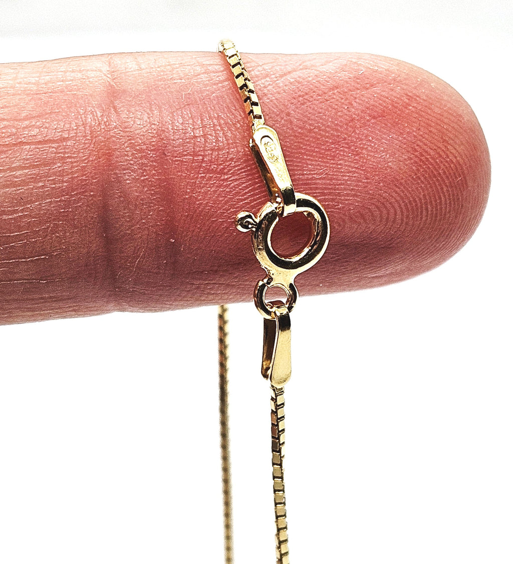 18ct Gold on 925 STS Box Chain