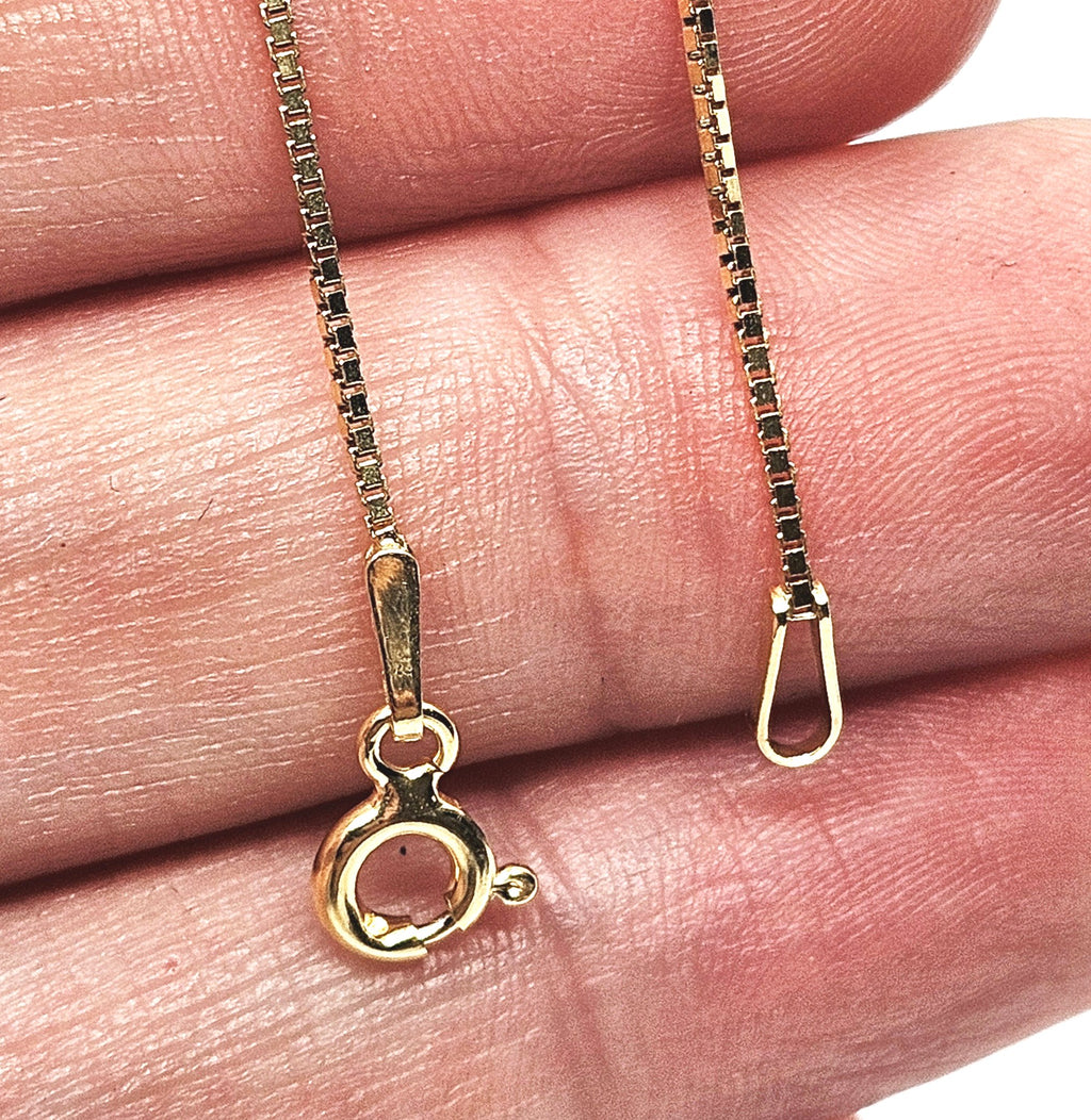 18ct Gold on 925 STS Box Chain