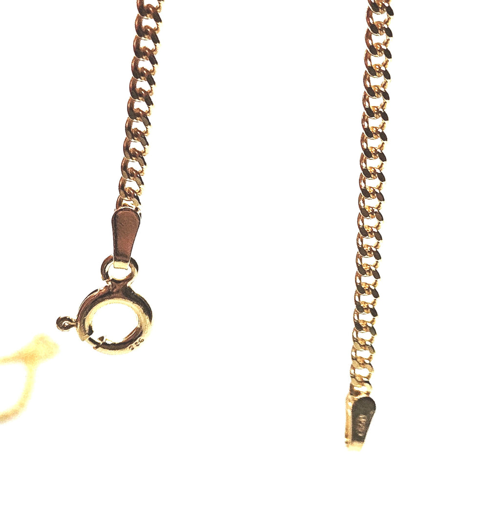 18ct Gold on 925 STS Curb Chain