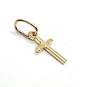 18ct Gold on 925 Sterling Silver Small Cross Charm Pendant