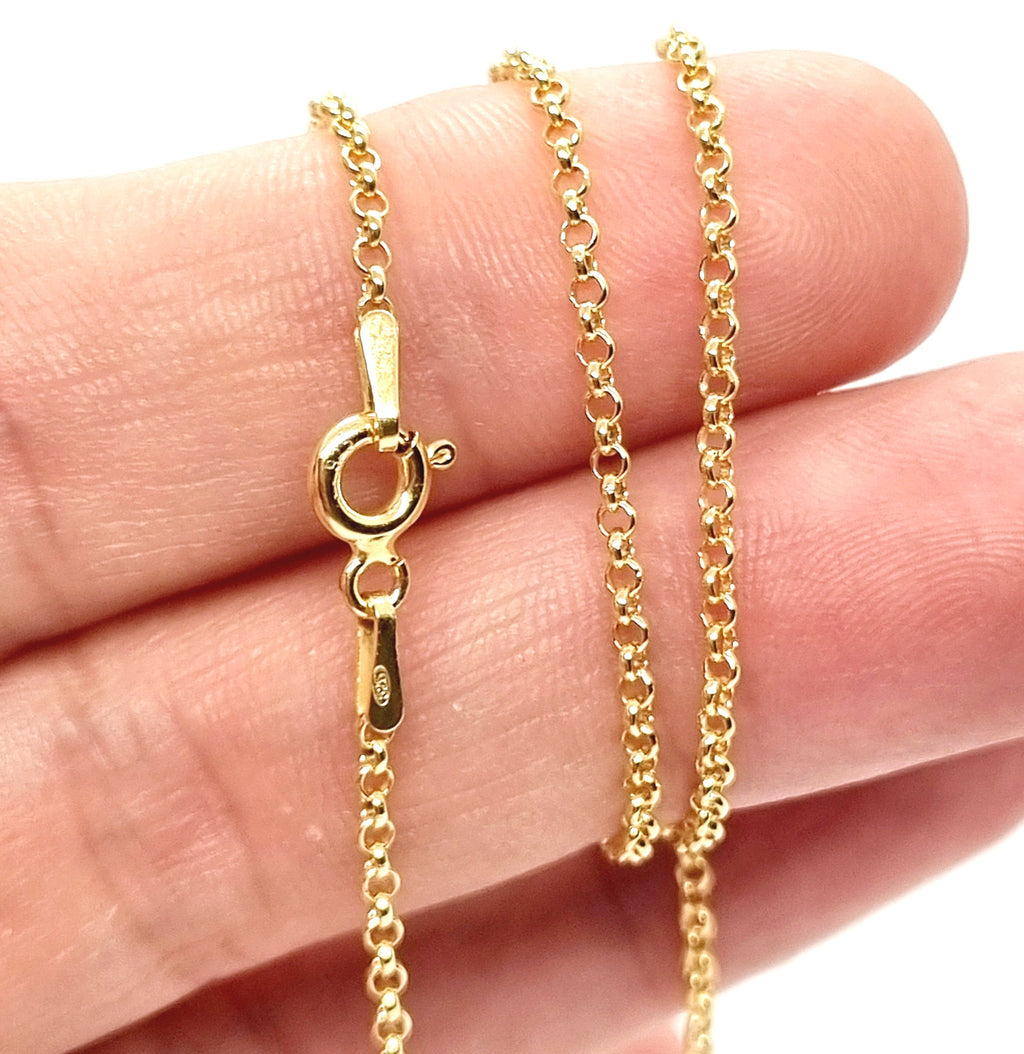 18ct Gold on 925 STS Mini Belcher Chain