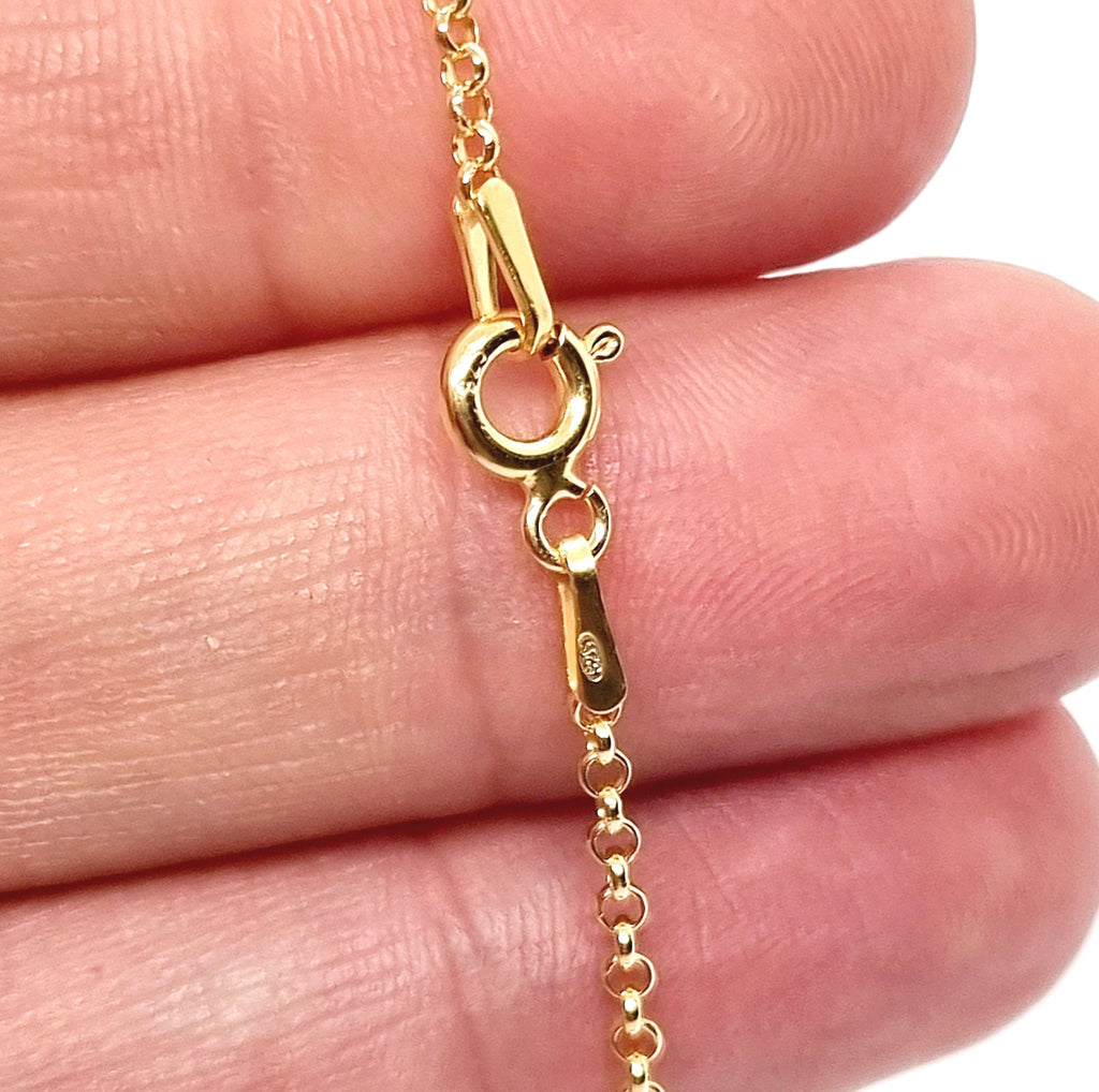 18ct Gold on 925 STS Mini Belcher Chain