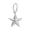 Sterling Silver 3D Star Pendant Charm