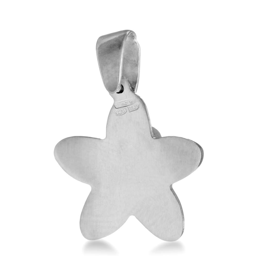 Sterling Silver Glitter Star Pendant Charm