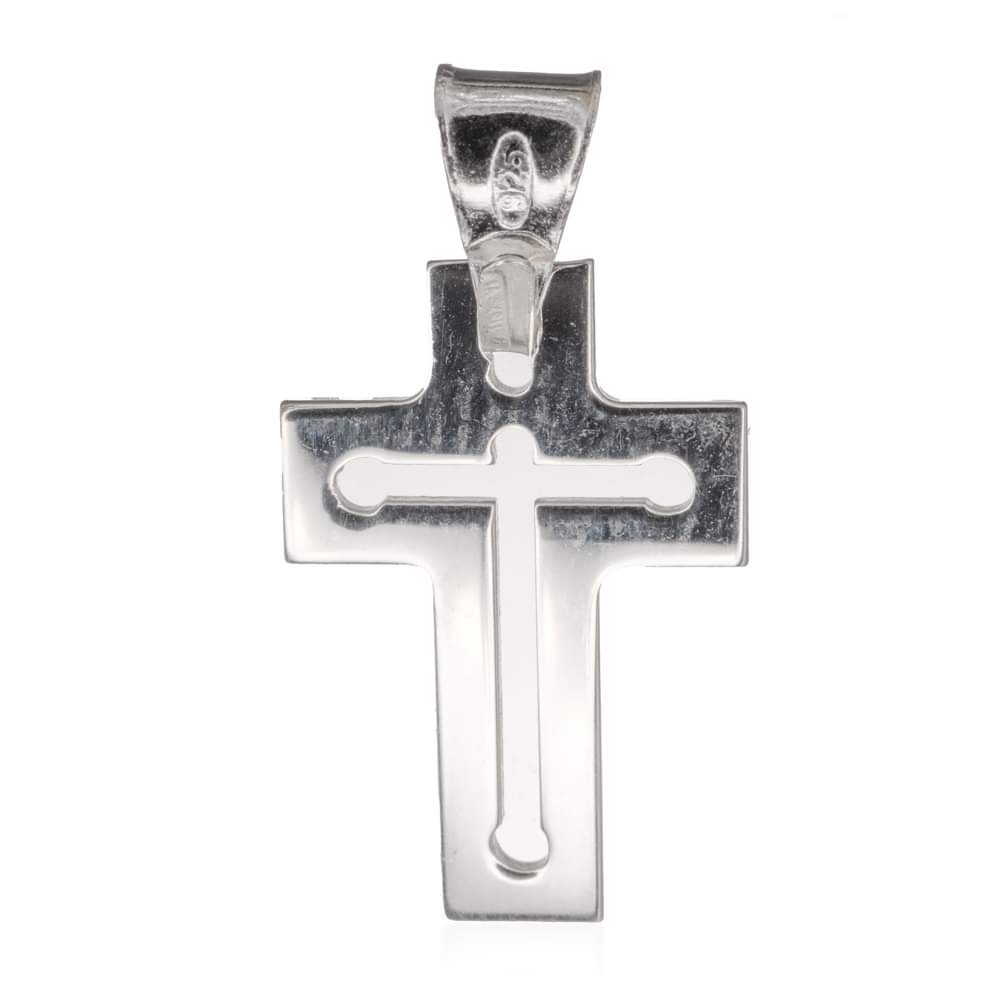 Sterling Silver Religious Cross Outline Pendant Charm