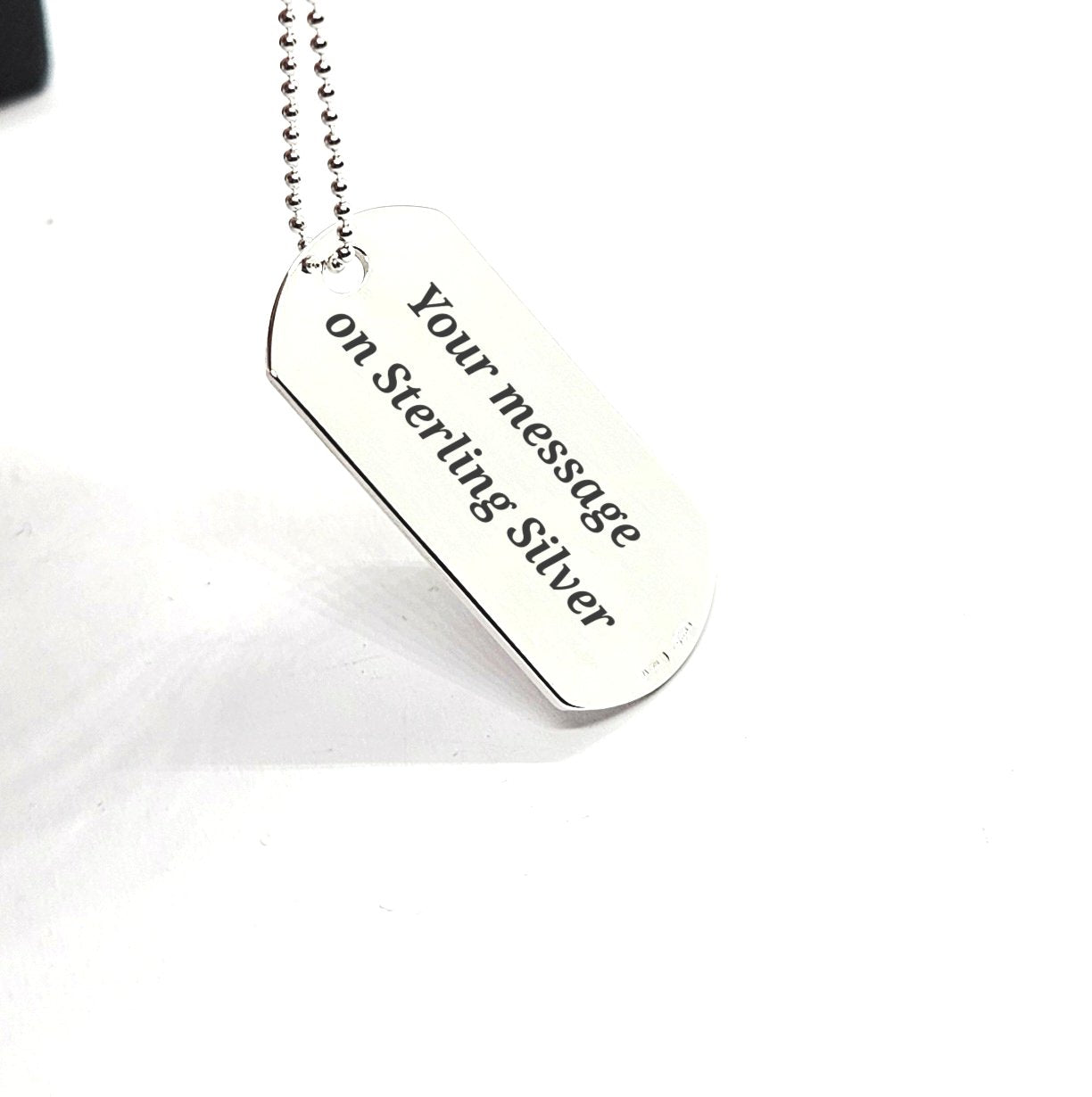Sterling Silver Personalised Army Dog Tag Pendant