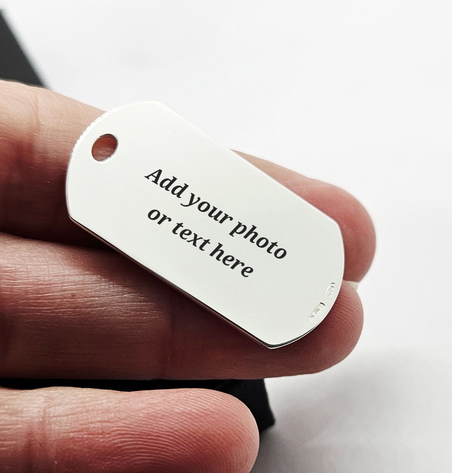 Sterling Silver Personalised Army Dog Tag Pendant