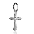 Sterling Silver Religious Diamond Cut Cross Pendant Charm