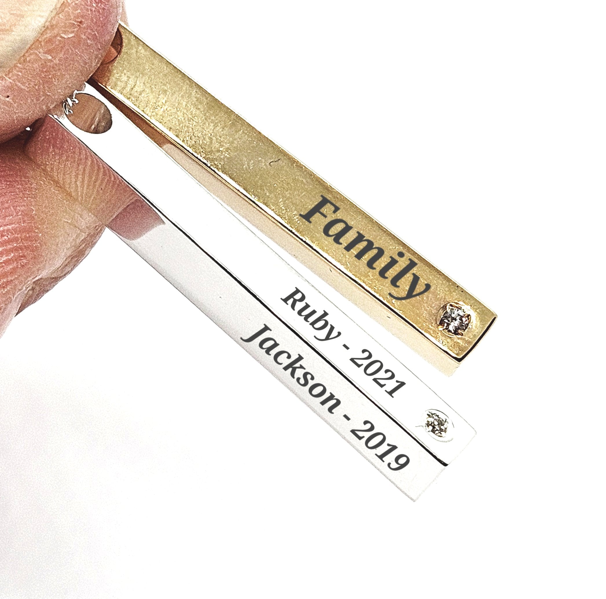 Sterling Silver Personalised Bar Pendant