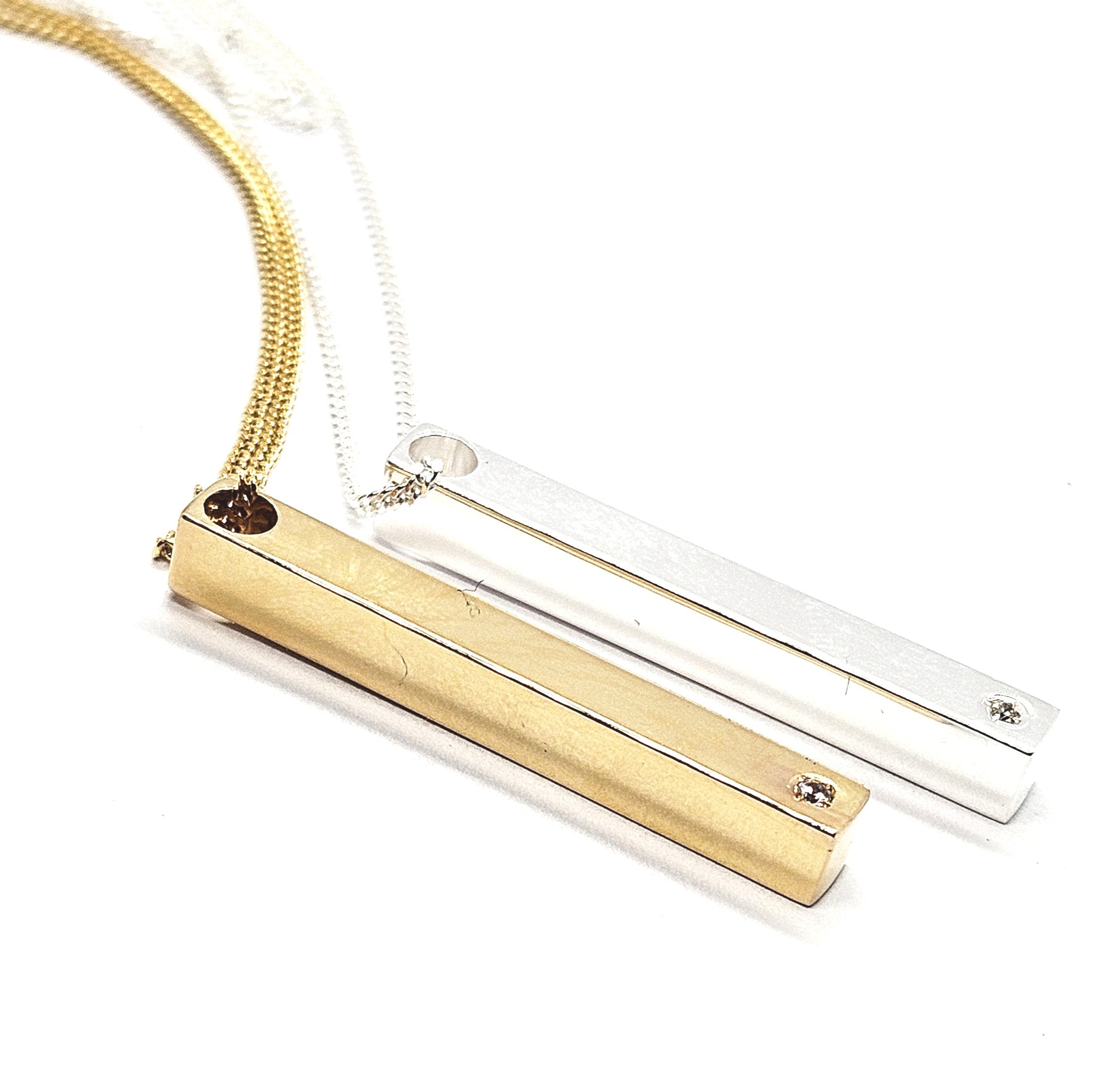 Sterling Silver Personalised Bar Pendant