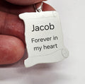 Sterling Silver Personalised Large 2D Scroll Parchment Pendant Charm