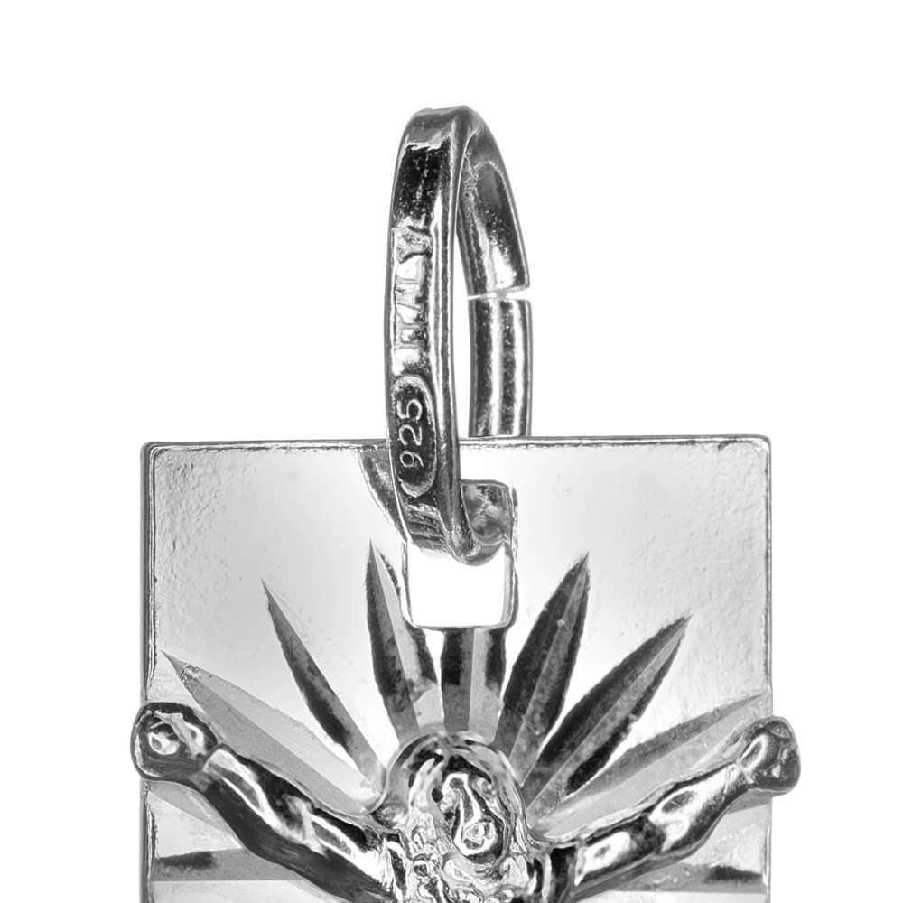 Sterling Silver Religious Jesus on the Cross Medal Pendant Charm