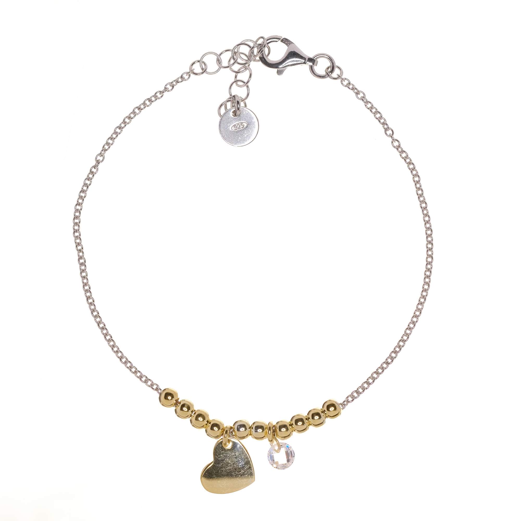 Sale! Sterling Silver Crystal Love Heart Bracelet