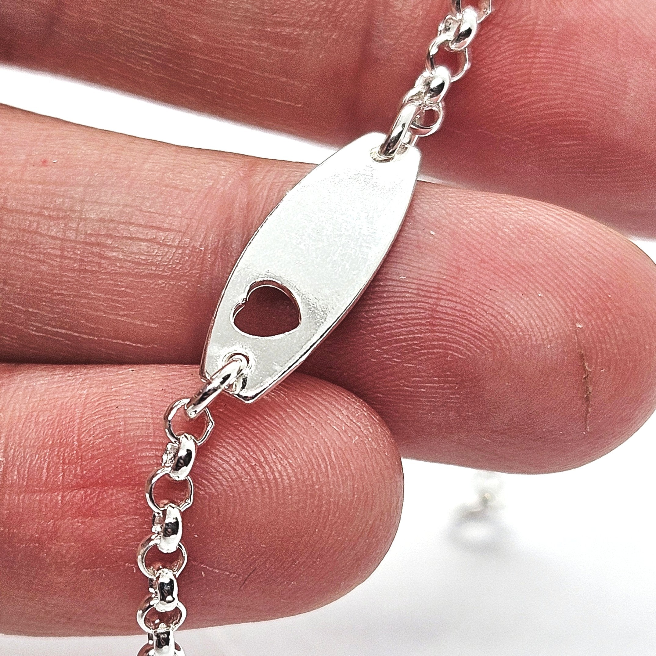 Sterling Silver Baby Personalised ID Bracelet - Ladybird