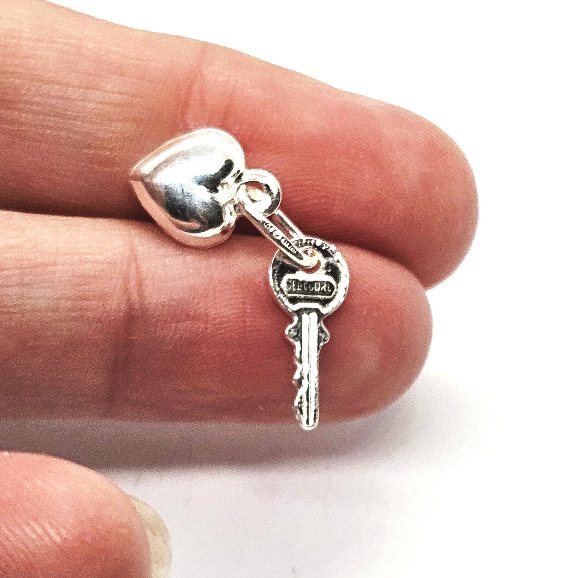 Sterling Silver Key to my Heart Pendant Charm