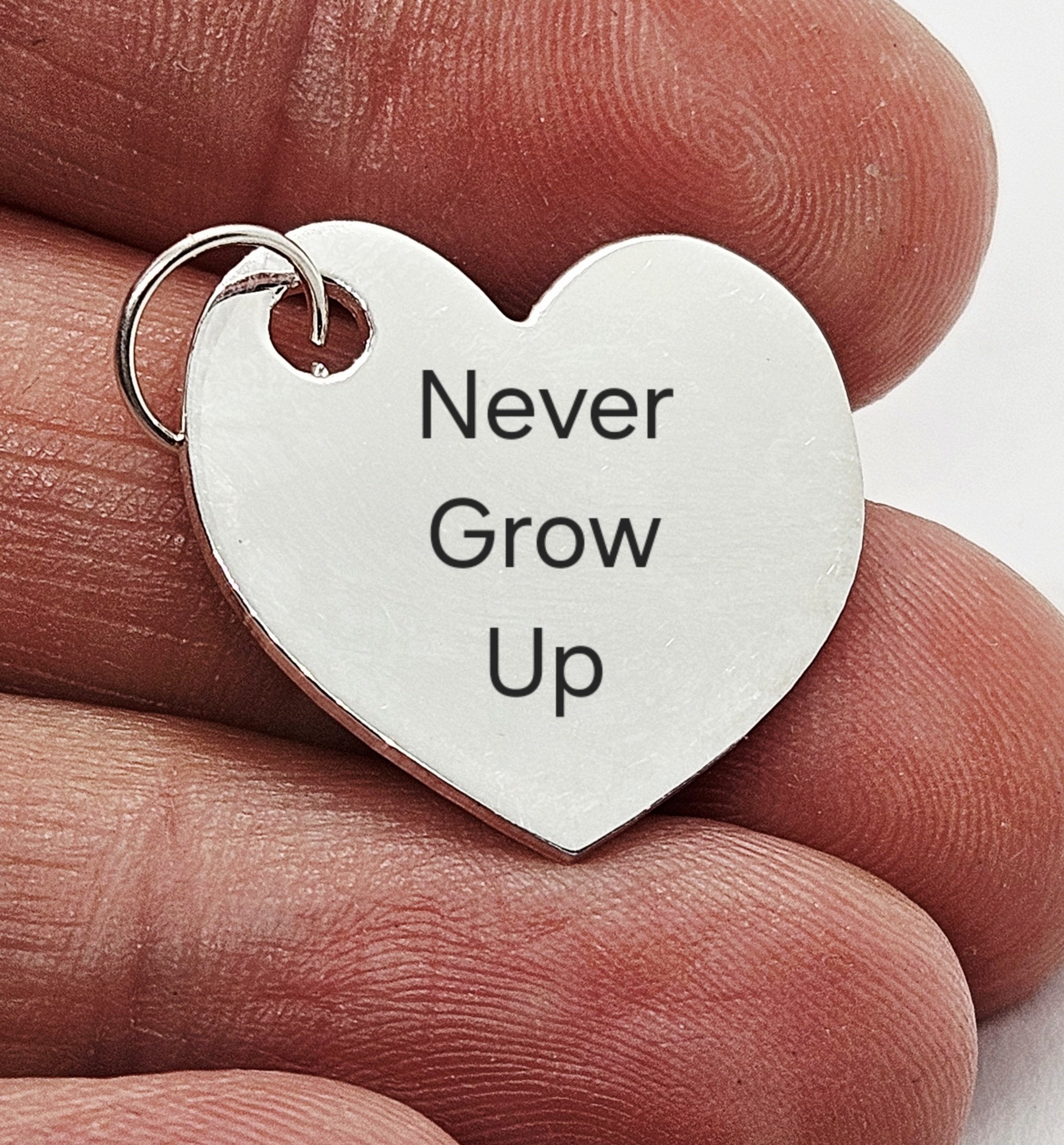 Sterling Silver Personalised Medium Heart Pendant Charm