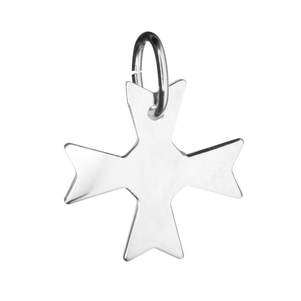 Sterling Silver Religious Maltese Cross Pendant Charm