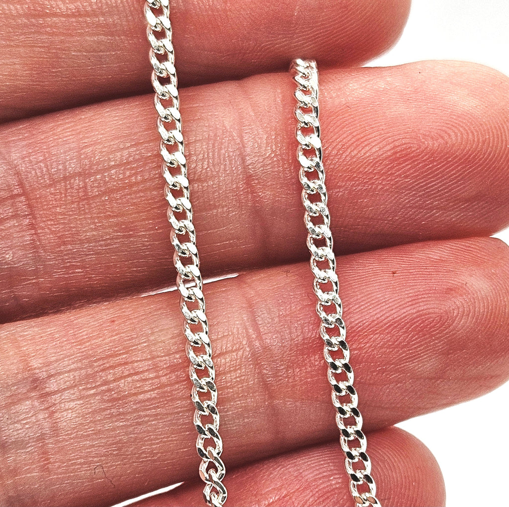 Sterling Silver Baby Personalised ID Star Curb Bracelet - 2mm
