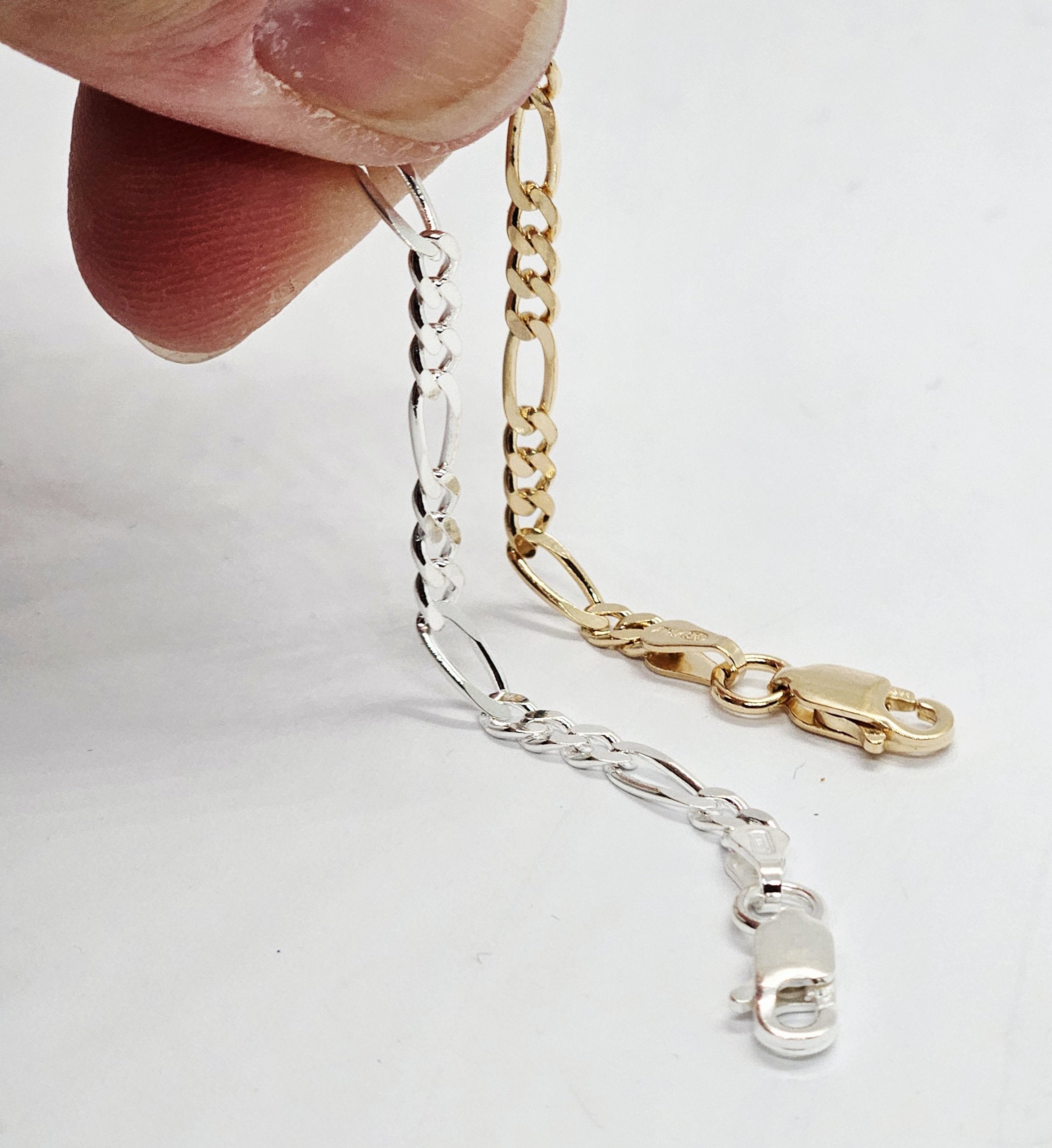 Sterling Silver Ladies Personalised ID Figaro Bracelet - 3mm