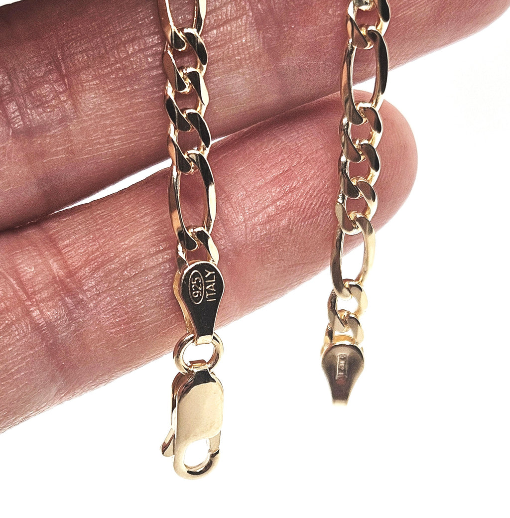 Sterling Silver Ladies Personalised ID Figaro Bracelet - 4mm