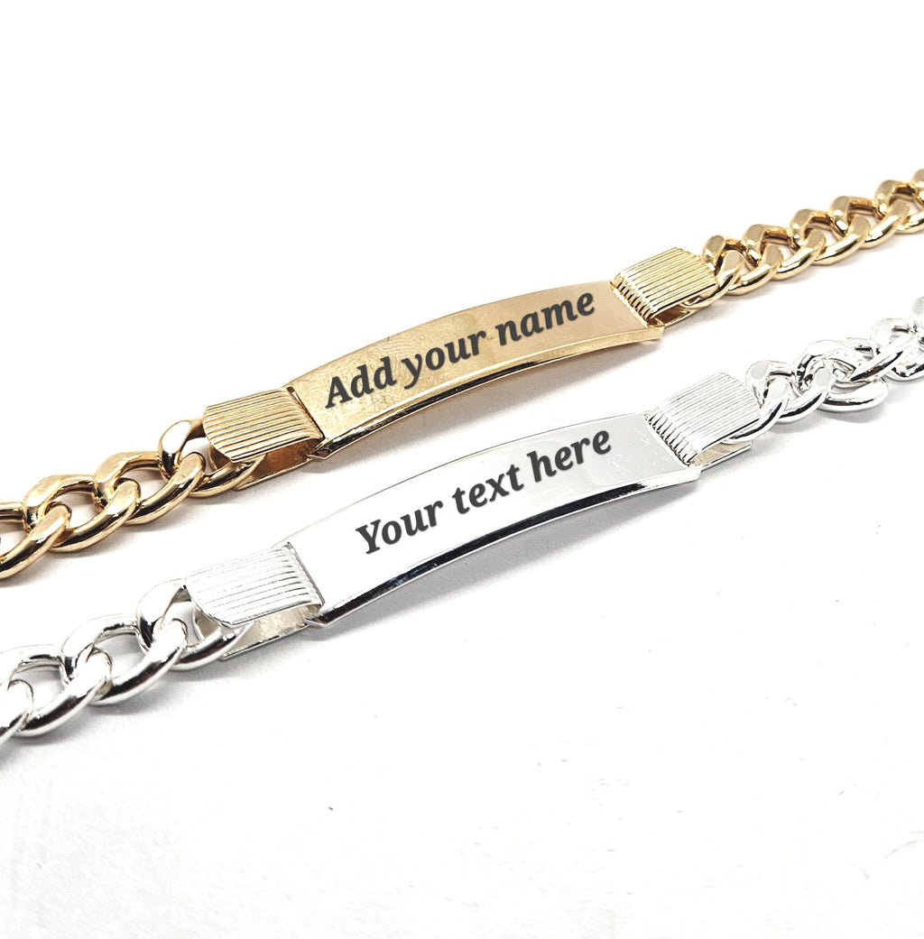 Sterling Silver Unisex Personalised Chunky ID Curb Bracelet - 8mm