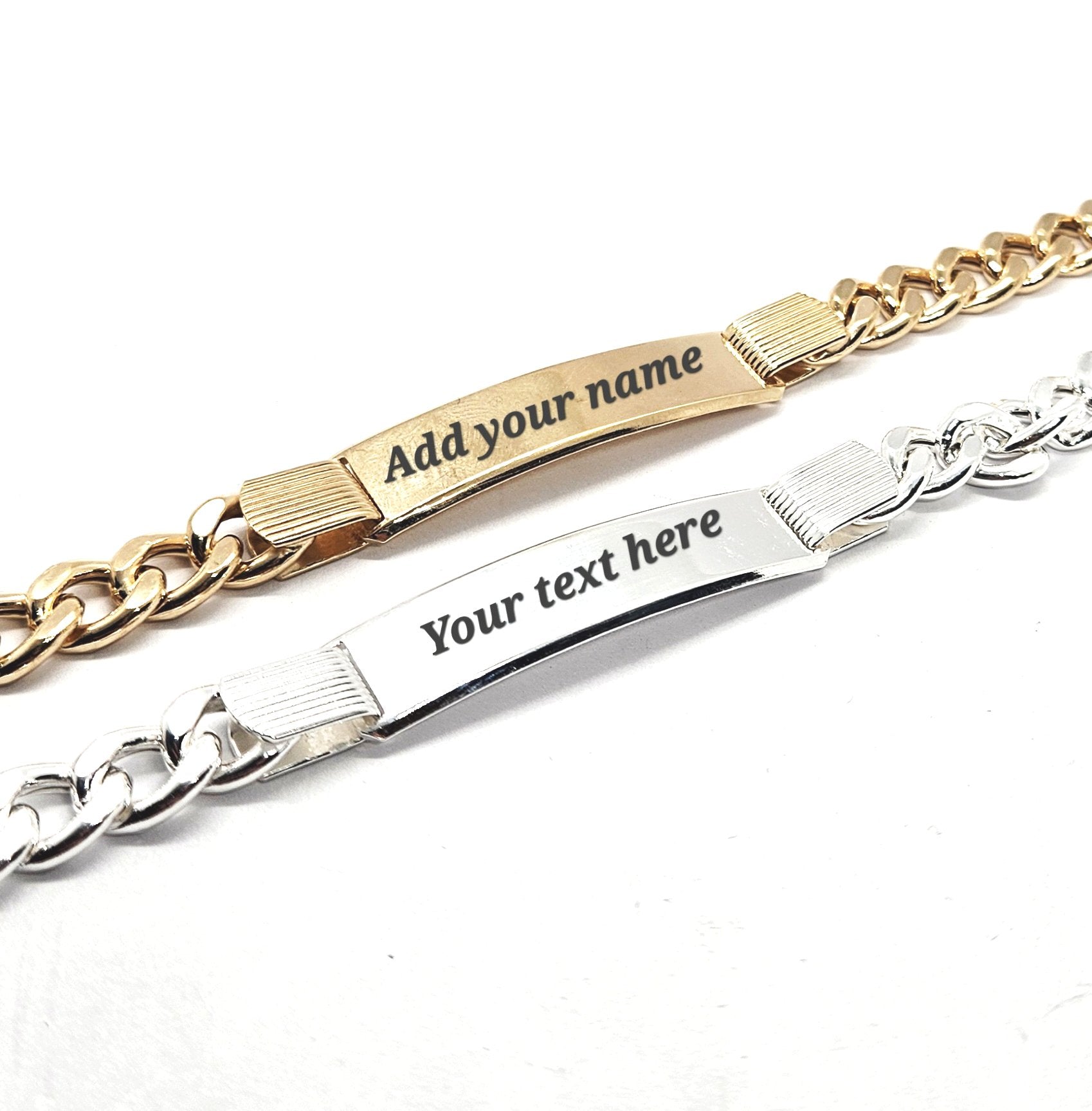 Sterling Silver Unisex Personalised Chunky ID Curb Bracelet - 8mm