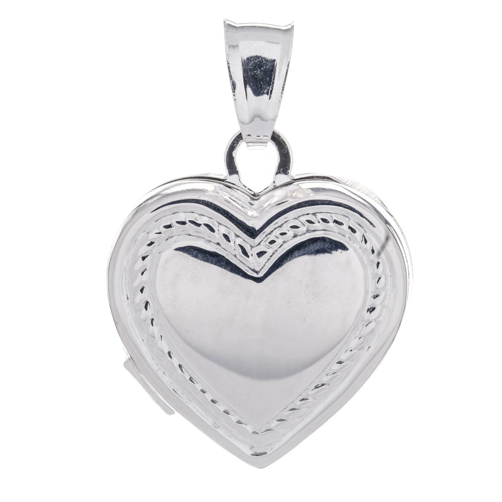 Sterling Silver Love Heart Locket Pendant Charm