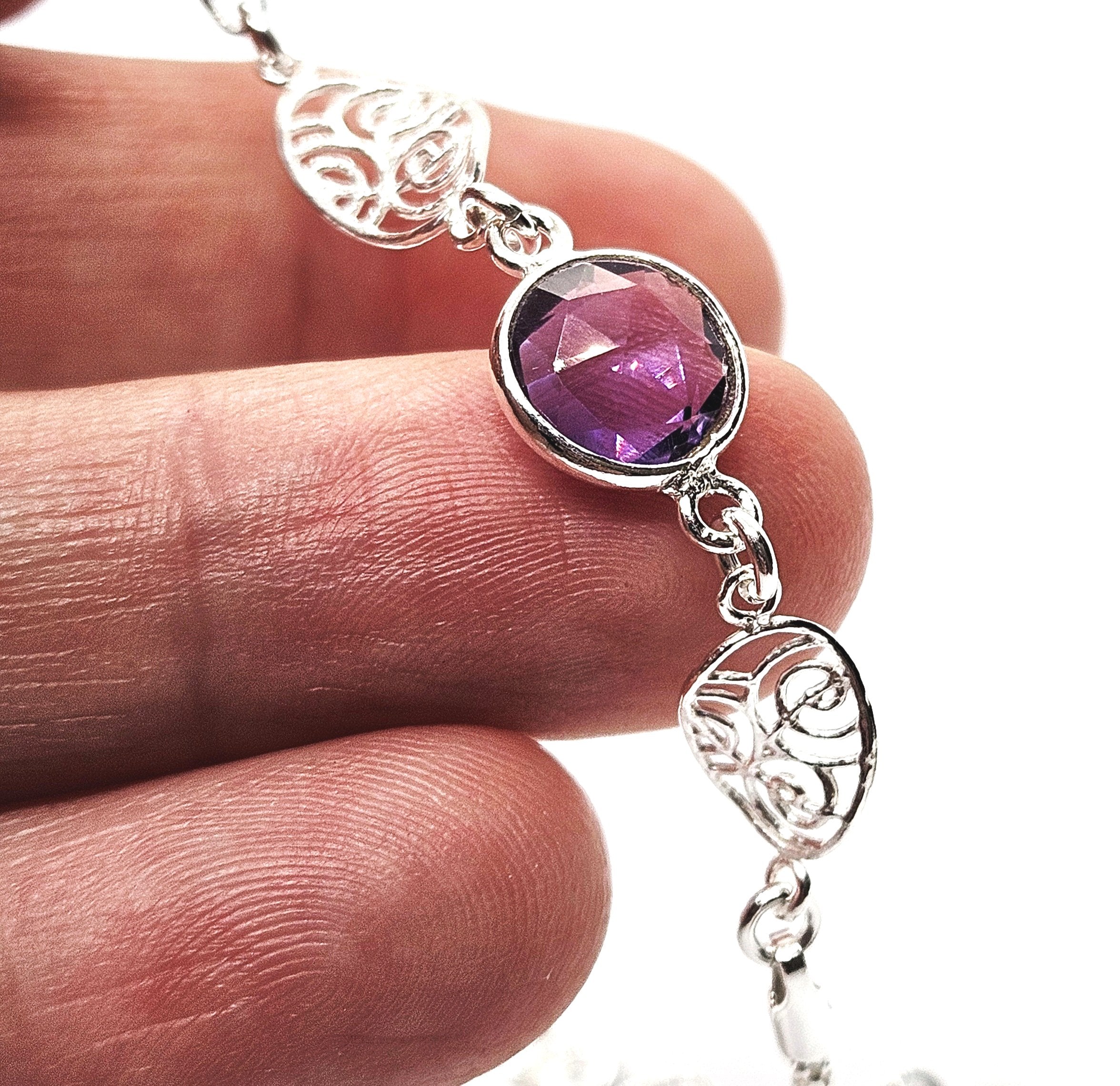 Sale! Sterling Silver Amethyst Bracelet