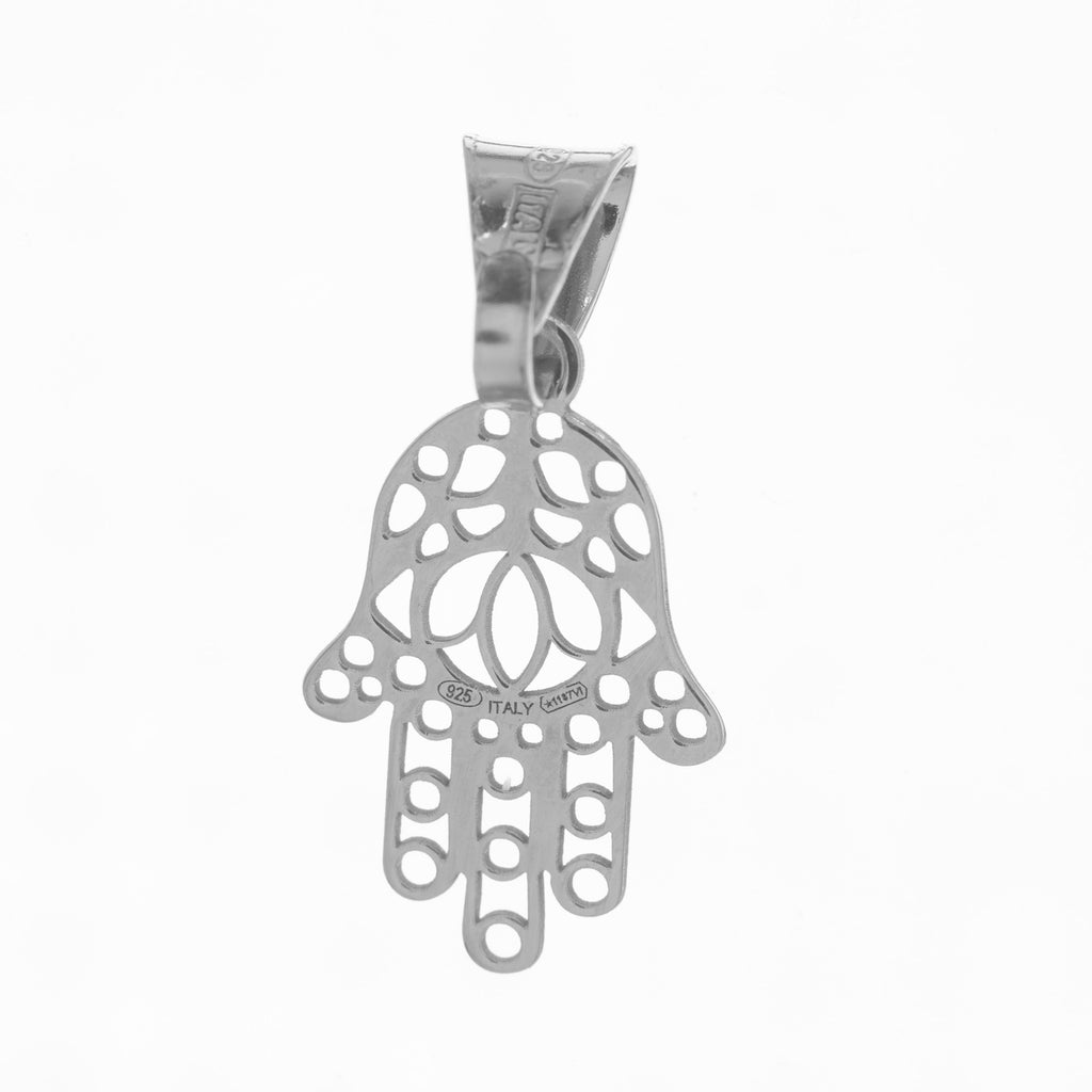 Sterling Silver Religious Hand of Fatima Pendant Charm