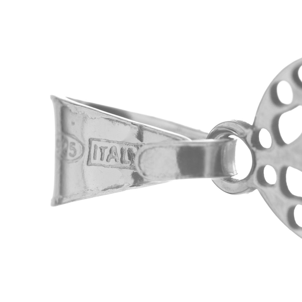 Sterling Silver Religious Hand of Fatima Pendant Charm