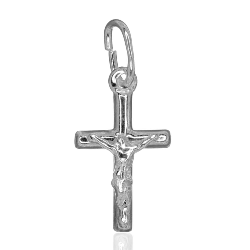 Sterling Silver Religious Small Crucifix Cross Pendant Charm