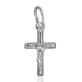 Sterling Silver Religious Small Crucifix Cross Pendant Charm