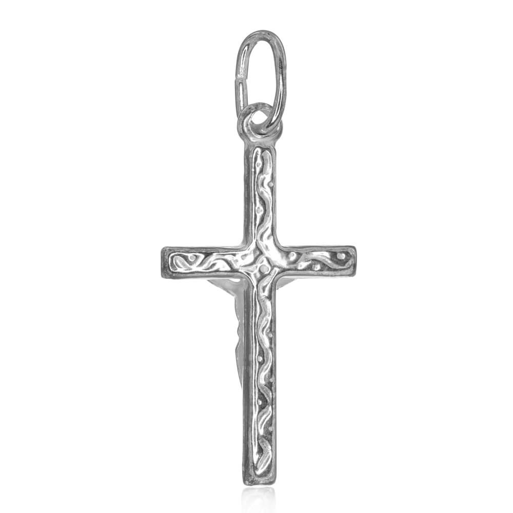 Sterling Silver Religious Small Crucifix Cross Pendant Charm