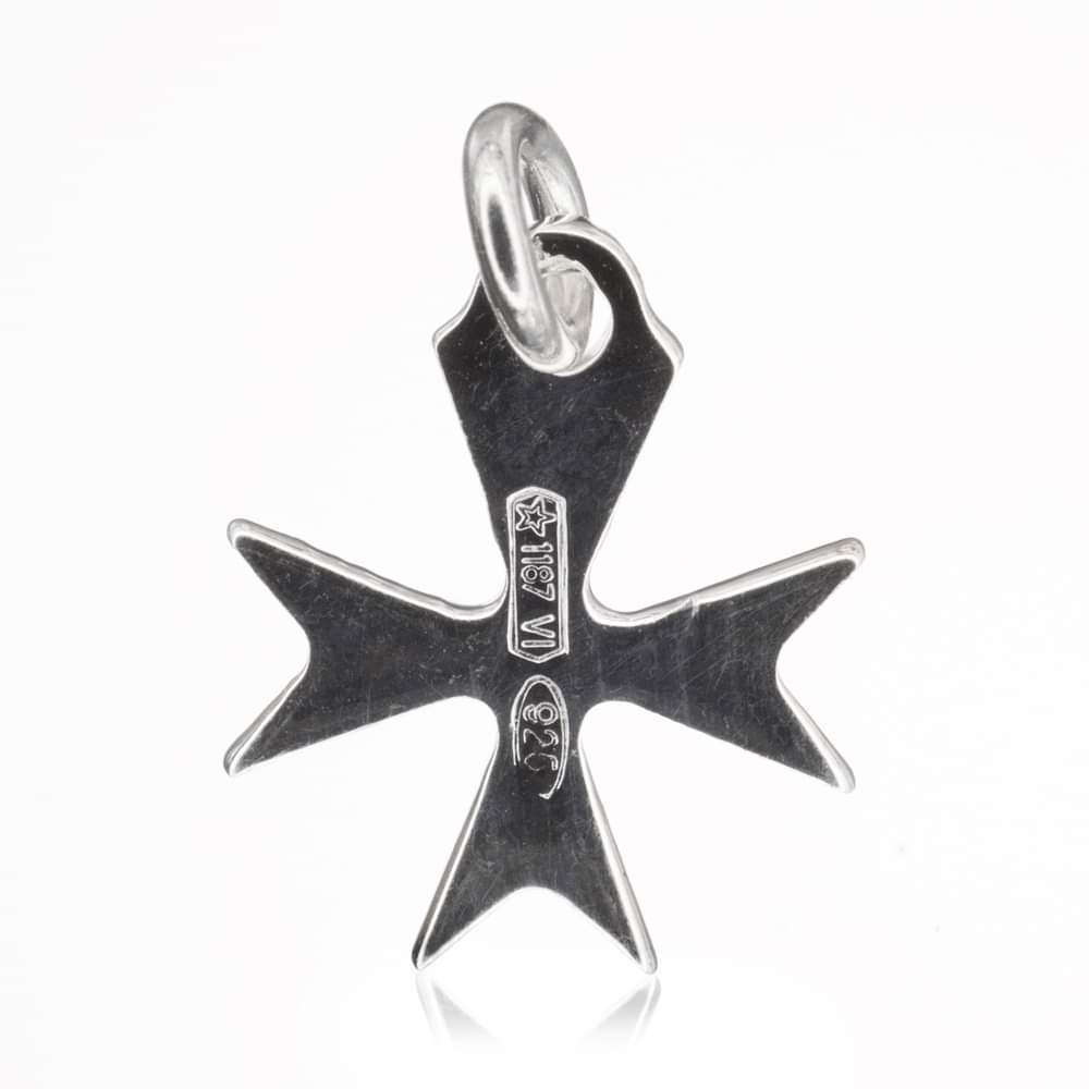 Sterling Silver Religious Maltese Cross Pendant Charm