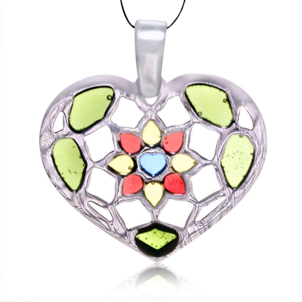 Sterling Silver Stainless Steel Love Heart Pendant Charm