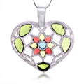 Sterling Silver Stainless Steel Love Heart Pendant Charm