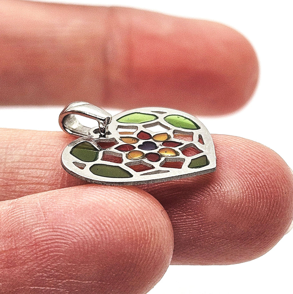 Sterling Silver Stainless Steel Love Heart Pendant Charm