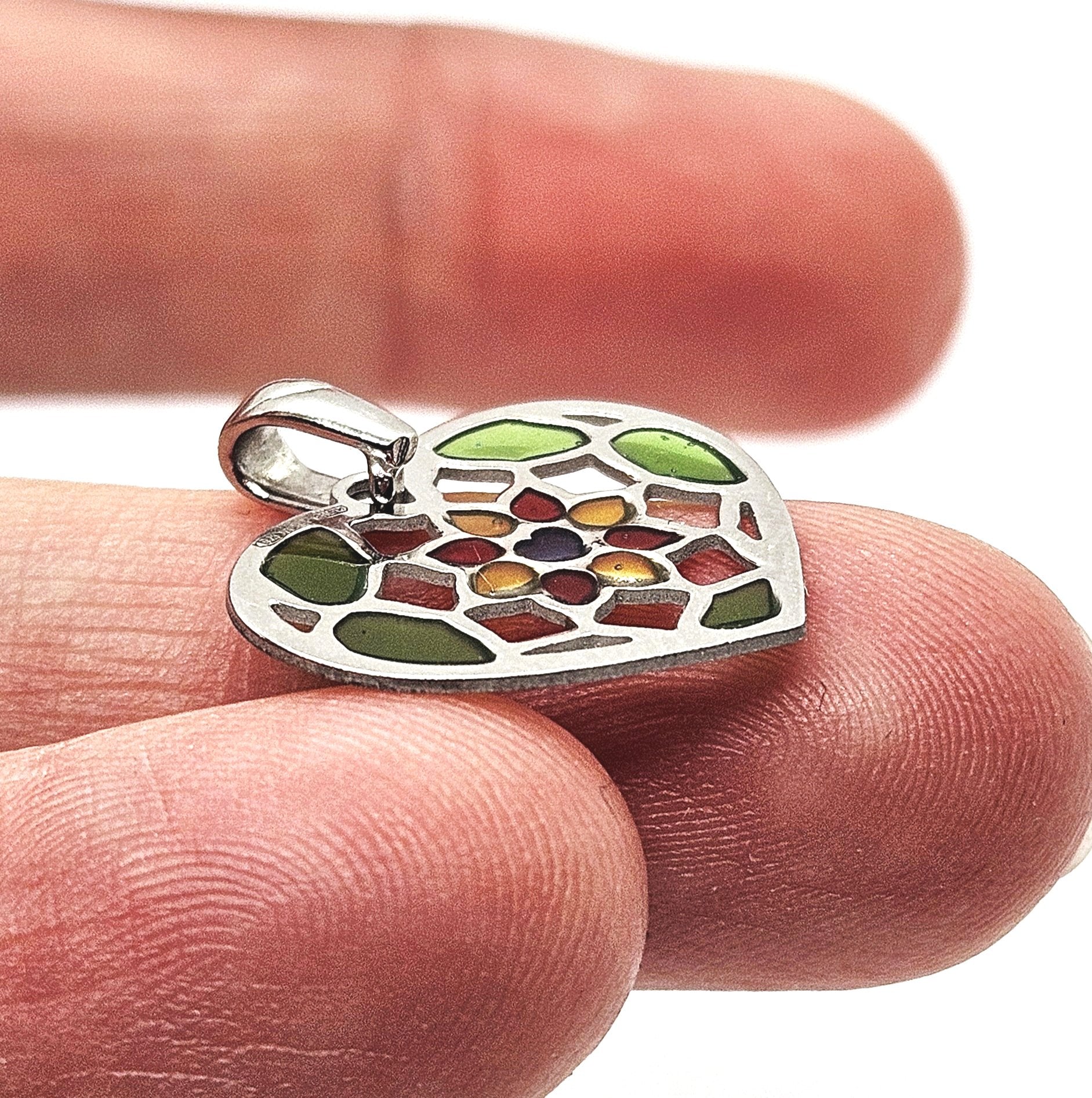Sterling Silver Stainless Steel Love Heart Pendant Charm