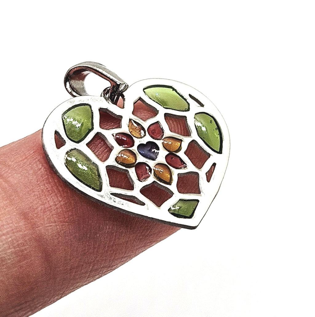 Sterling Silver Stainless Steel Love Heart Pendant Charm