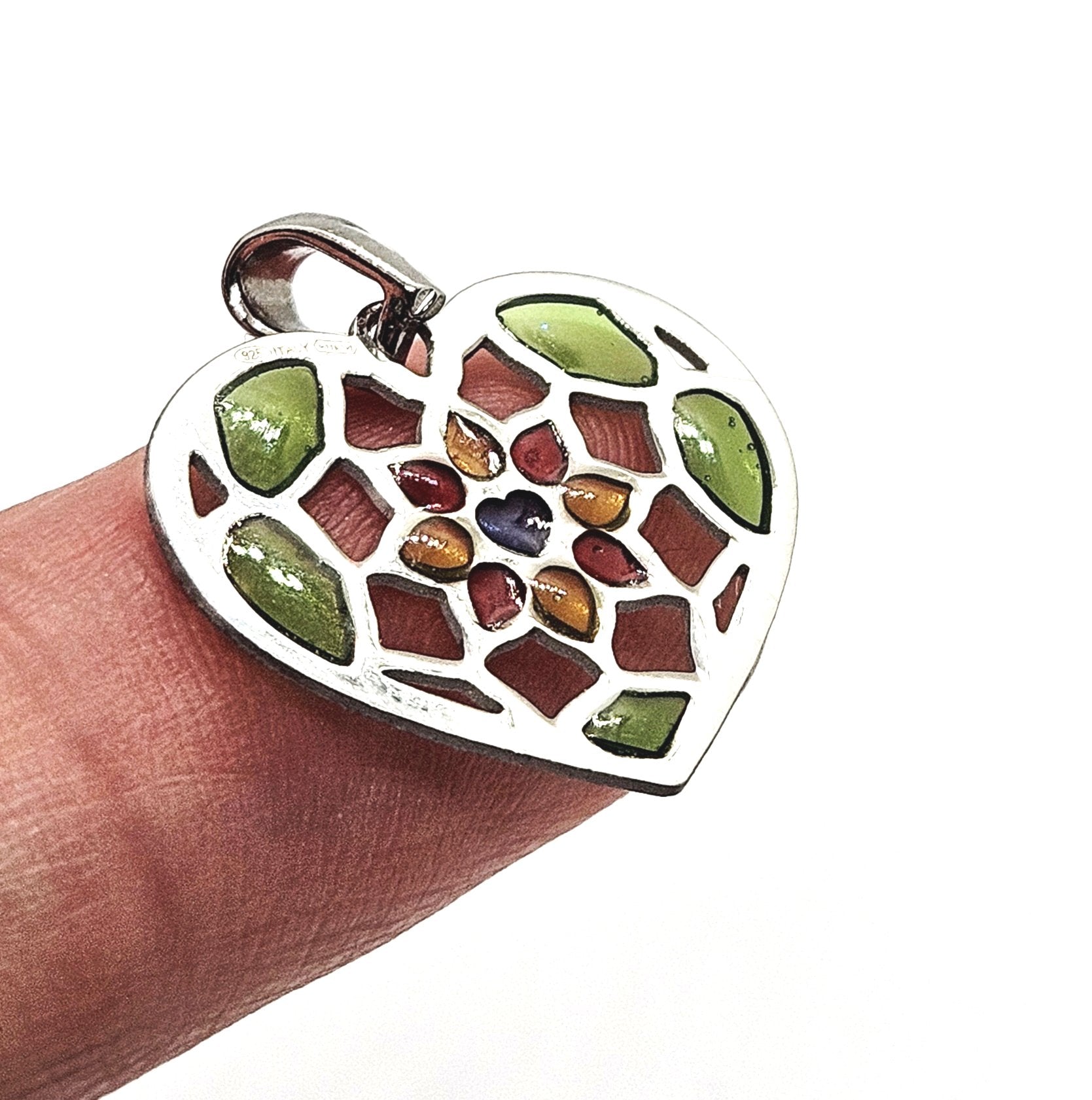 Sterling Silver Stainless Steel Love Heart Pendant Charm